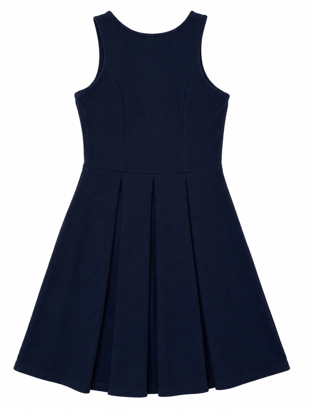 EZRA Classic Navy Sleeveless Pleated Dress Size Small